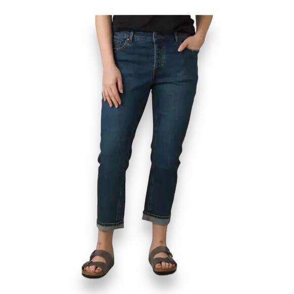 NWT Prana Buxton, Deep Blue, relaxed boyfriend jeans size 6 - Picture 1 of 11